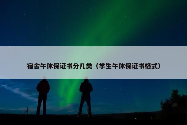 宿舍午休保证书分几类（学生午休保证书格式）