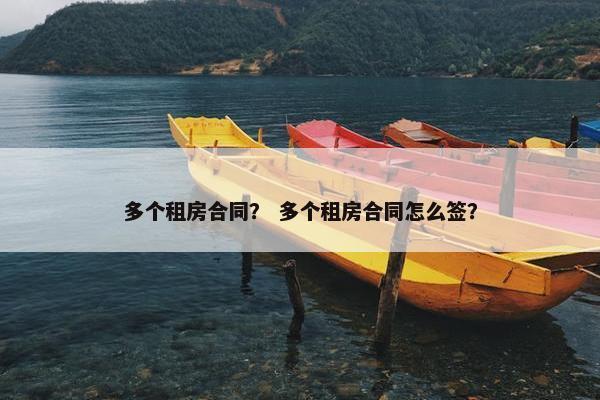 多个租房合同？ 多个租房合同怎么签？