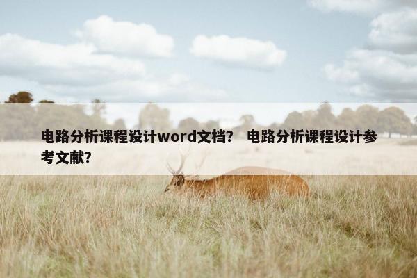 电路分析课程设计word文档？ 电路分析课程设计参考文献？