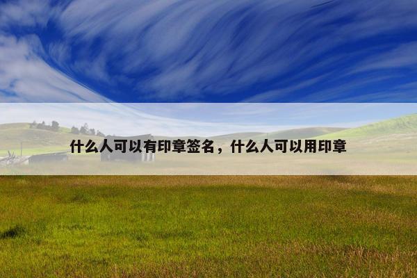 什么人可以有印章签名，什么人可以用印章