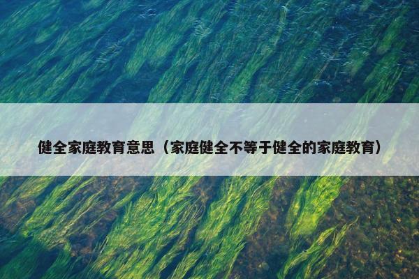 健全家庭教育意思（家庭健全不等于健全的家庭教育）