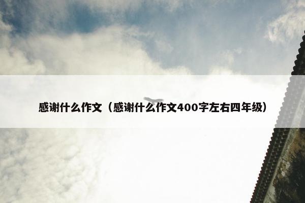 感谢什么作文（感谢什么作文400字左右四年级）