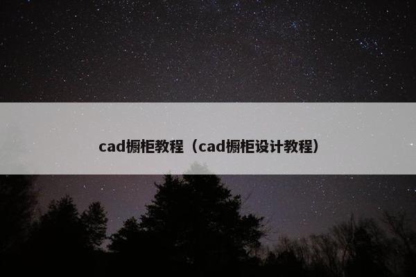 cad橱柜教程（cad橱柜设计教程）