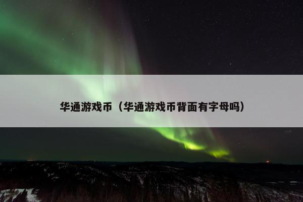 华通游戏币（华通游戏币背面有字母吗）