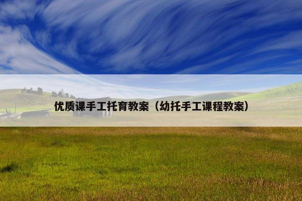 优质课手工托育教案（幼托手工课程教案）
