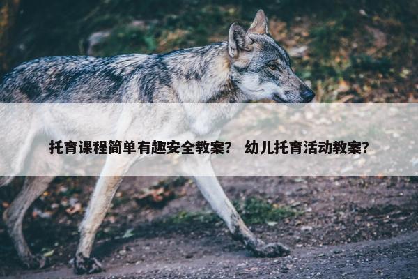 托育课程简单有趣安全教案？ 幼儿托育活动教案？