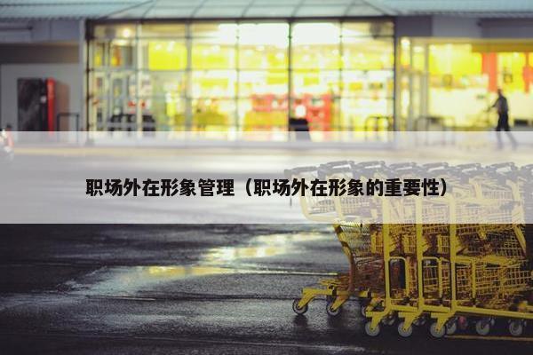 职场外在形象管理（职场外在形象的重要性）