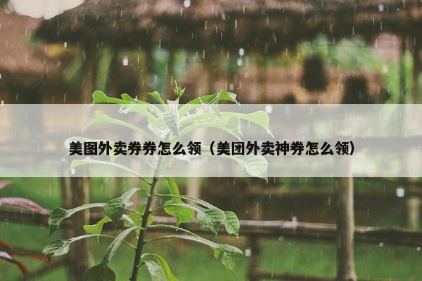美图外卖券券怎么领（美团外卖神券怎么领）