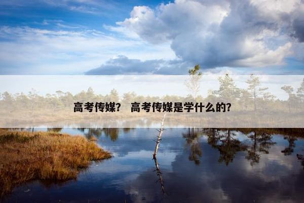 高考传媒？ 高考传媒是学什么的？