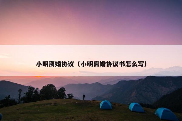 小明离婚协议（小明离婚协议书怎么写）