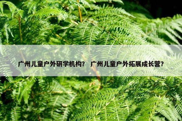 广州儿童户外研学机构？ 广州儿童户外拓展成长营？
