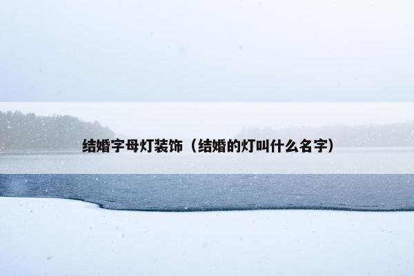 结婚字母灯装饰（结婚的灯叫什么名字）