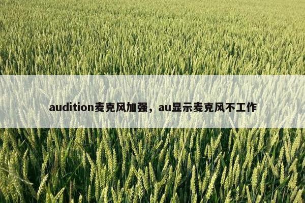 audition麦克风加强，au显示麦克风不工作