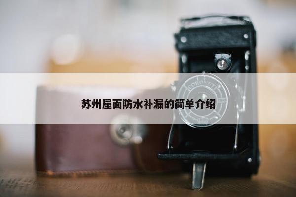 苏州屋面防水补漏的简单介绍