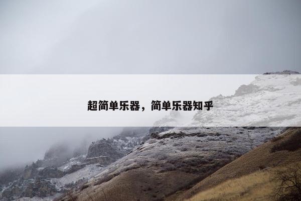 超简单乐器，简单乐器知乎