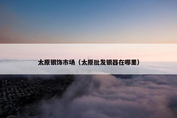太原银饰市场（太原批发银器在哪里）