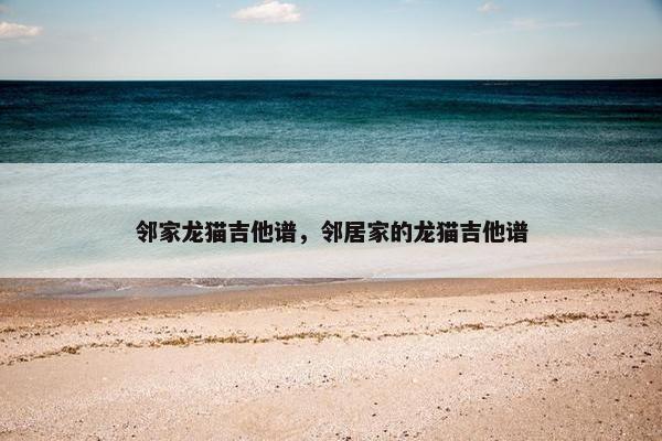 邻家龙猫吉他谱，邻居家的龙猫吉他谱