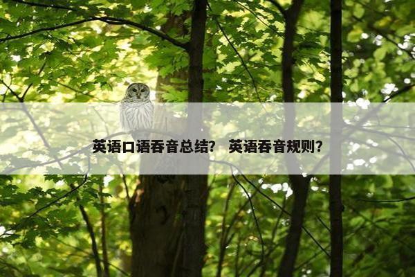 英语口语吞音总结？ 英语吞音规则？