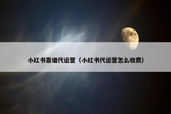 小红书靠谱代运营（小红书代运营怎么收费）