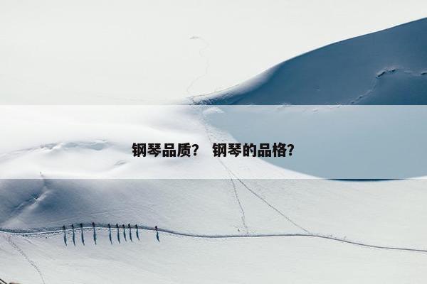 钢琴品质？ 钢琴的品格？