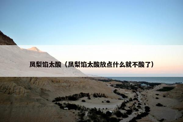 凤梨馅太酸（凤梨馅太酸放点什么就不酸了）