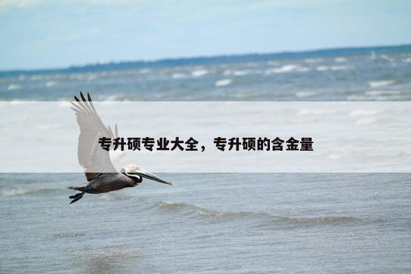 专升硕专业大全，专升硕的含金量