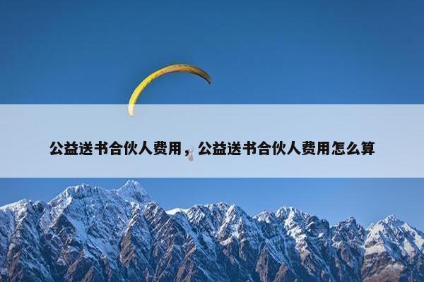 公益送书合伙人费用，公益送书合伙人费用怎么算