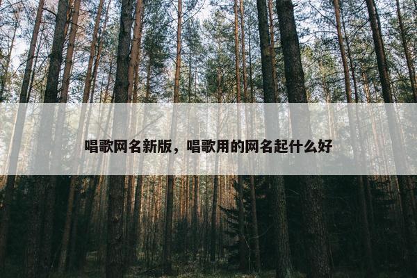 唱歌网名新版，唱歌用的网名起什么好