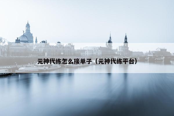 元神代练怎么接单子（元神代练平台）