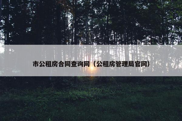 市公租房合同查询网（公租房管理局官网）