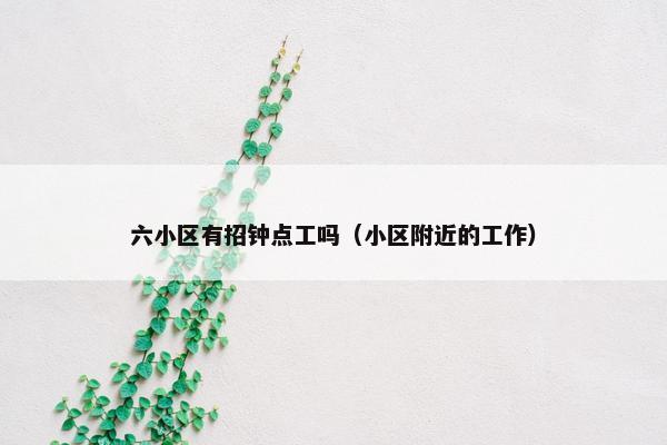 六小区有招钟点工吗（小区附近的工作）