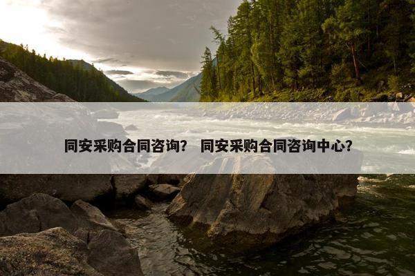 同安采购合同咨询？ 同安采购合同咨询中心？