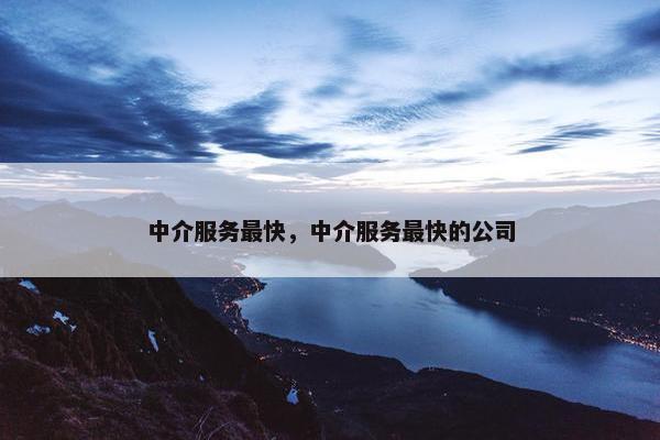 中介服务最快，中介服务最快的公司