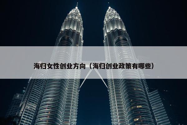 海归女性创业方向（海归创业政策有哪些）