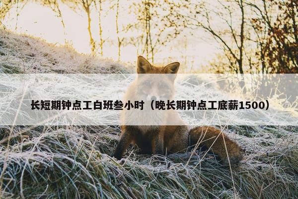 长短期钟点工白班叁小时（晚长期钟点工底薪1500）