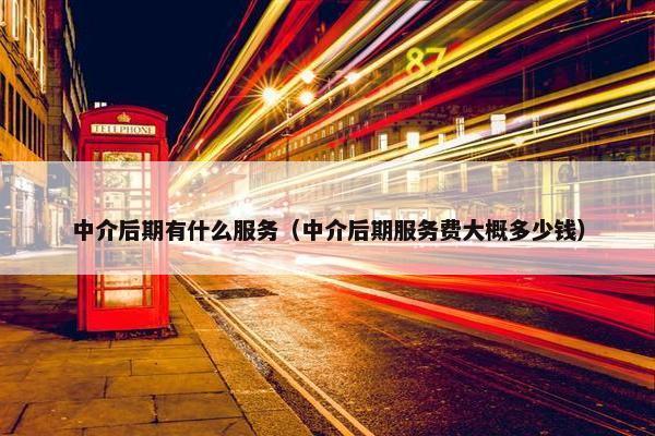 中介后期有什么服务（中介后期服务费大概多少钱）
