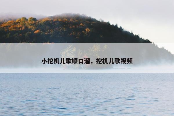 小挖机儿歌顺口溜，挖机儿歌视频