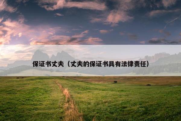 保证书丈夫（丈夫的保证书具有法律责任）