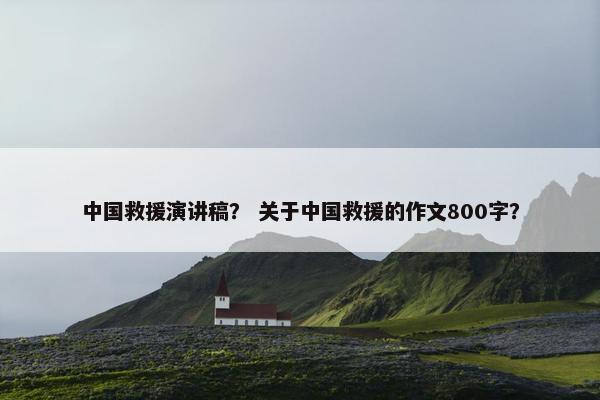 中国救援演讲稿？ 关于中国救援的作文800字？