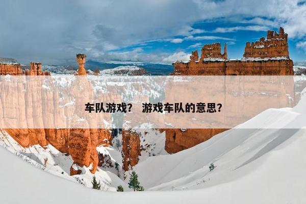 车队游戏？ 游戏车队的意思？