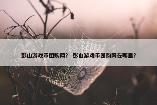 彭山游戏币团购网？ 彭山游戏币团购网在哪里？
