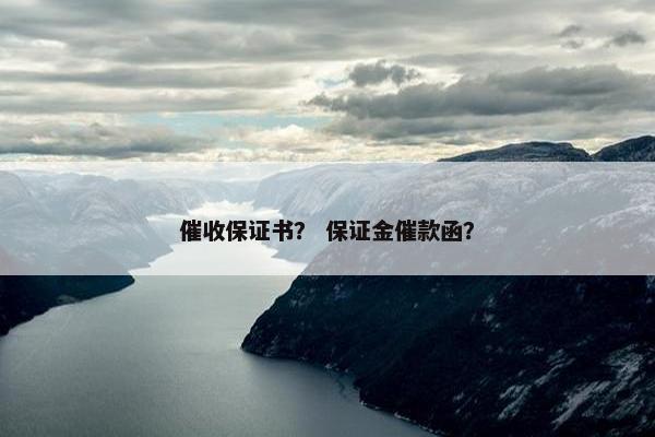 催收保证书？ 保证金催款函？