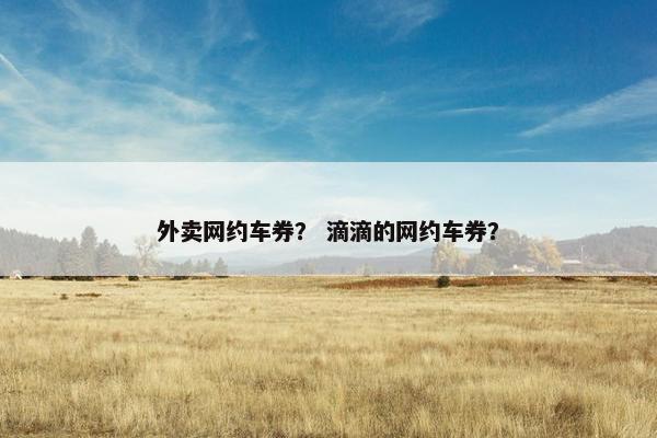 外卖网约车券？ 滴滴的网约车券？