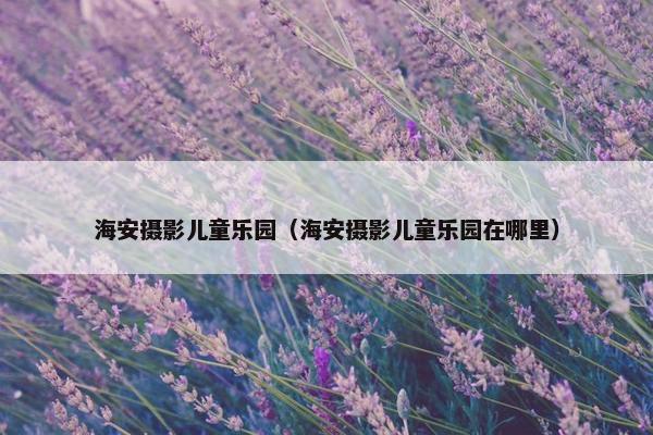 海安摄影儿童乐园（海安摄影儿童乐园在哪里）