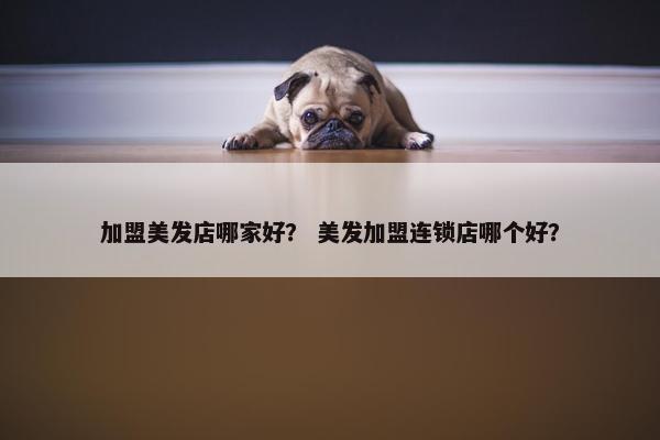 加盟美发店哪家好？ 美发加盟连锁店哪个好？
