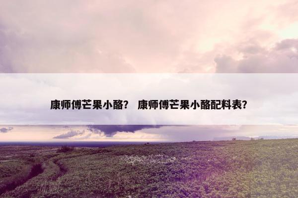 康师傅芒果小酪？ 康师傅芒果小酪配料表？