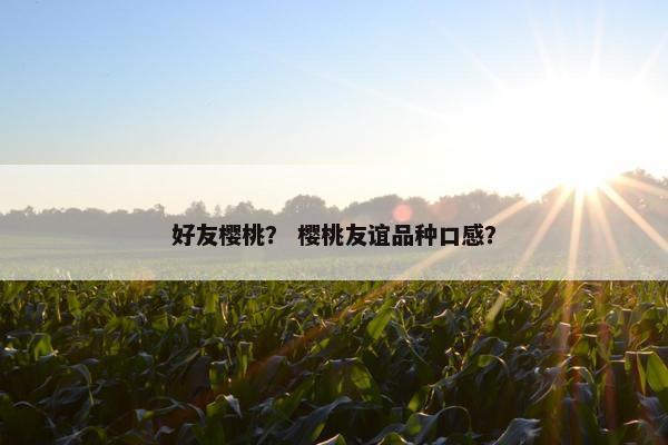 好友樱桃？ 樱桃友谊品种口感？
