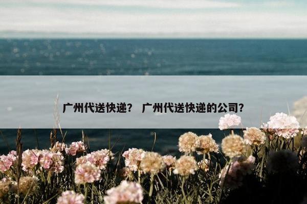 广州代送快递？ 广州代送快递的公司？