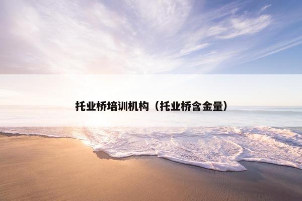 托业桥培训机构（托业桥含金量）