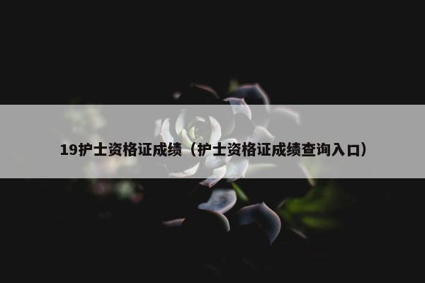 19护士资格证成绩（护士资格证成绩查询入口）